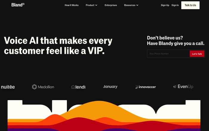 Bland AI website preview