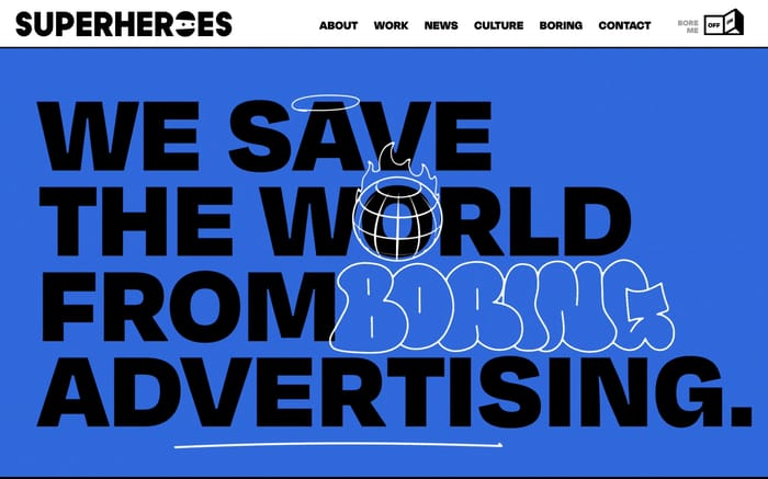 Superheroes website preview