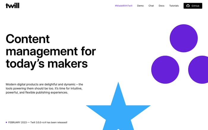 Twill website preview