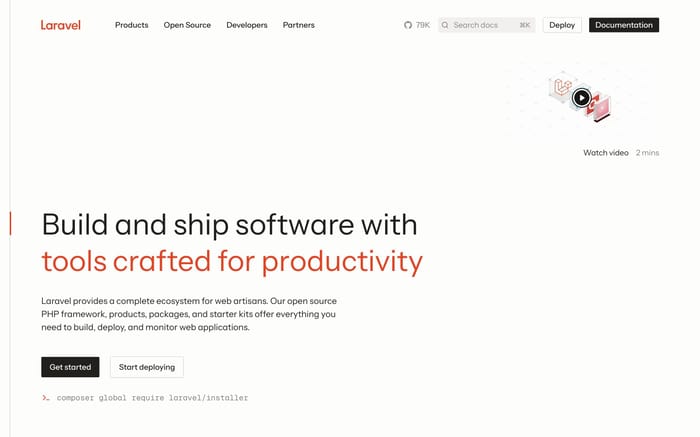Laravel website preview