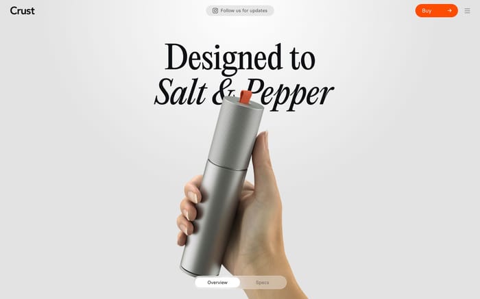 Crust website preview