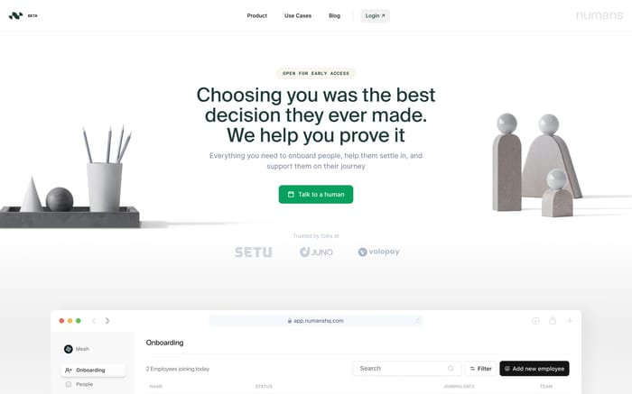 Numans website preview