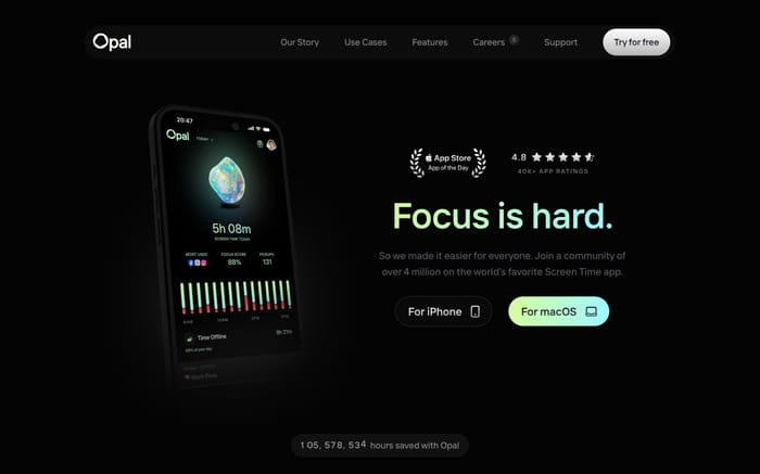 Opal website preview