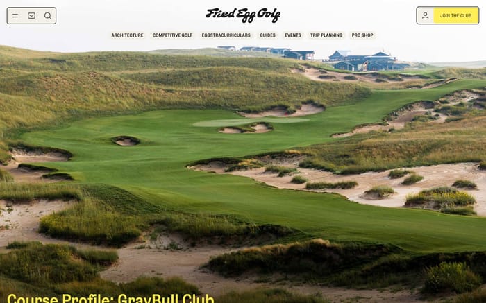 Fried Egg Golf website preview