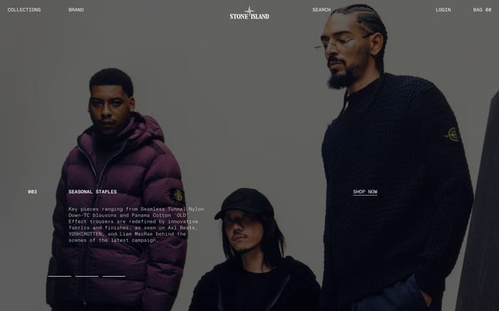 Stone Island website preview