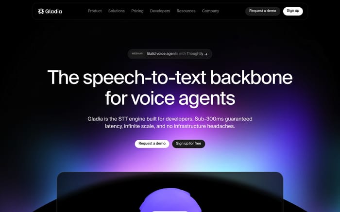 Gladia website preview