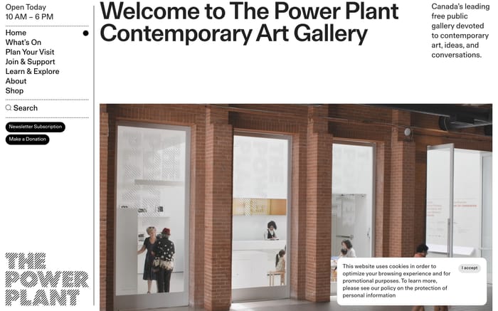 The Power Plant Contemporary Art Gallery website preview