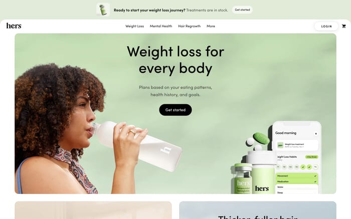 Hers website preview