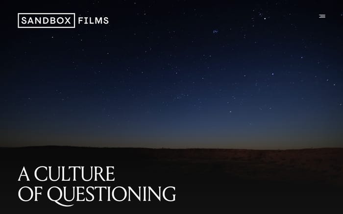 Sandbox films website preview