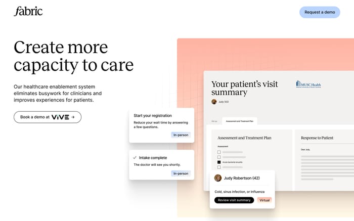 Fabric website preview