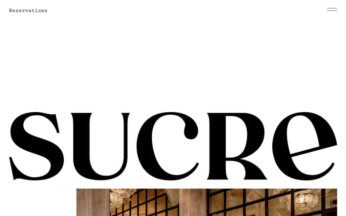 Sucre restaurant website preview