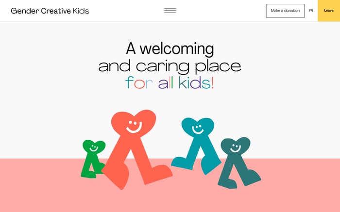 Gender Creative Kids website preview