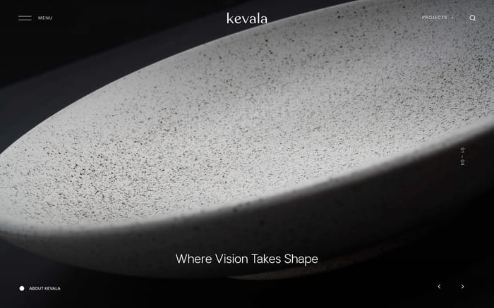 Kevala Ceramics website preview