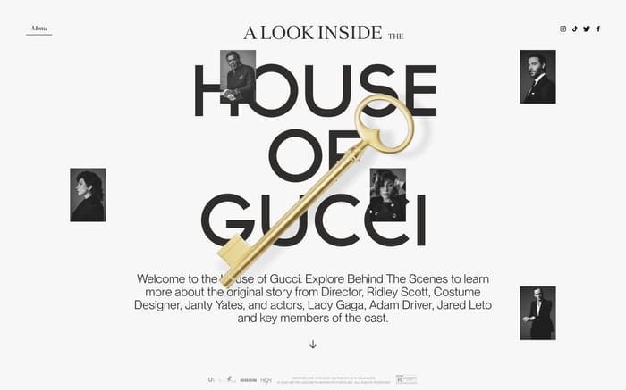 House of Gucci website preview