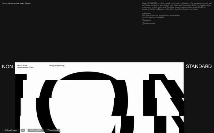 Non Standard website preview