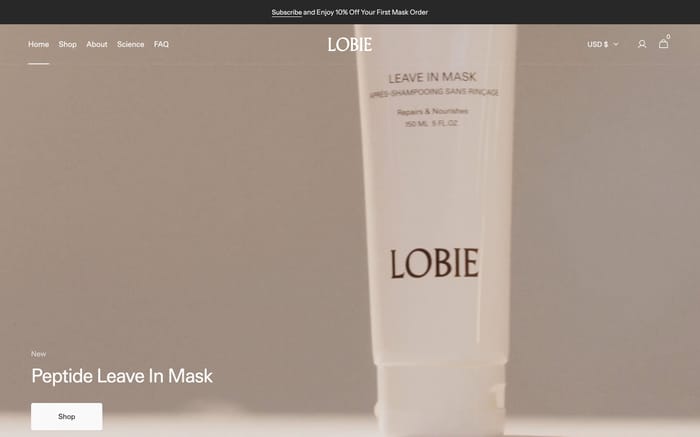 Lobie website preview