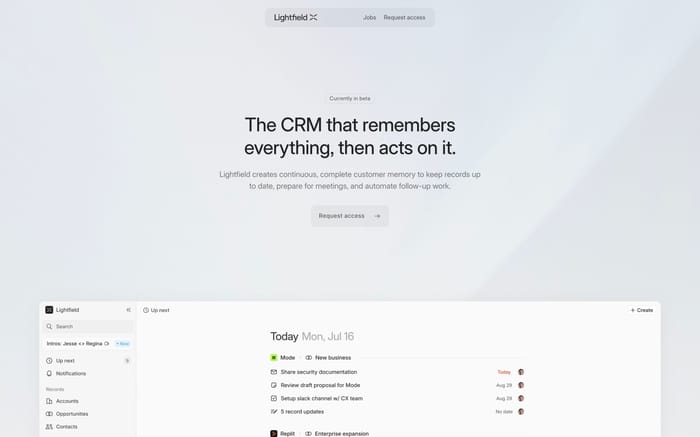 Lightfield website preview