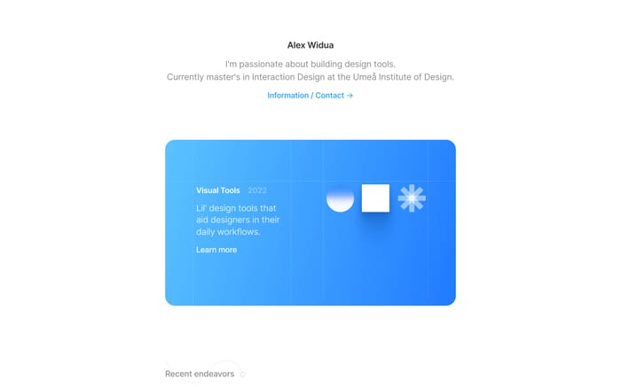 Alex Widua website preview