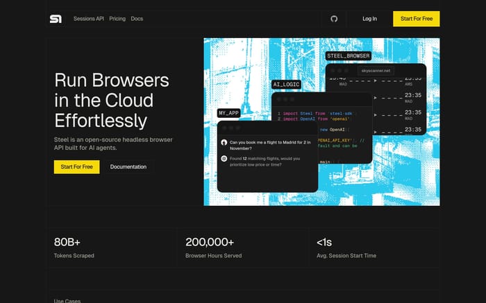 Steel website preview