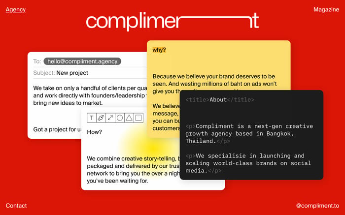 Compliment website preview