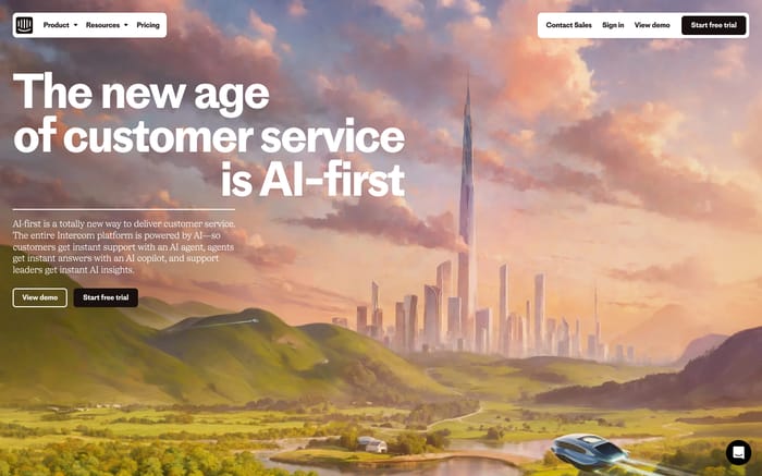 Intercom website preview