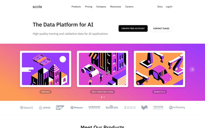 Scale AI website preview