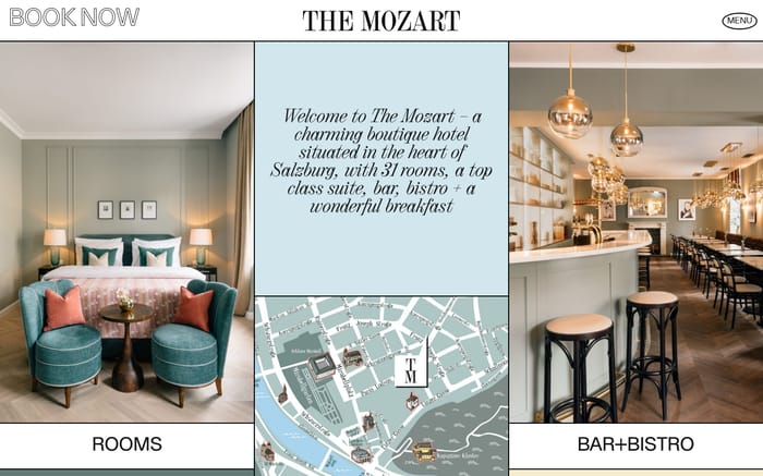 The Mozart hotel website preview