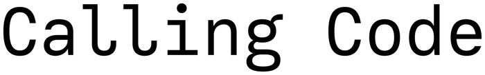 Calling Code font preview