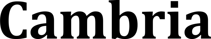 Cambria font preview