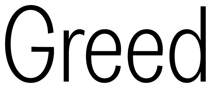 Greed font preview