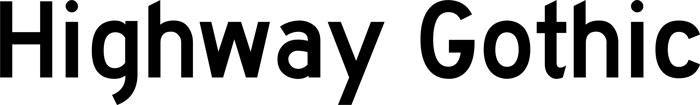Highway Gothic font preview