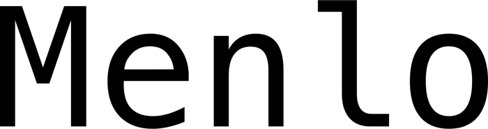 Menlo font preview