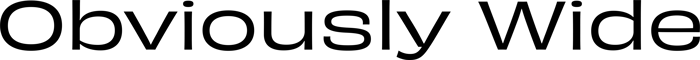 Obviously Wide font preview