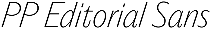 PP Editorial Sans font preview