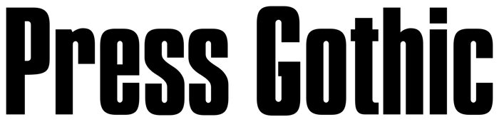 Press Gothic font preview