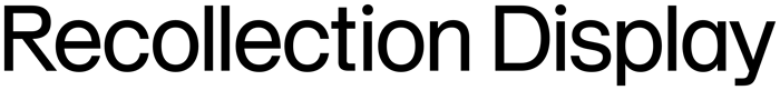 Recollection Display font preview