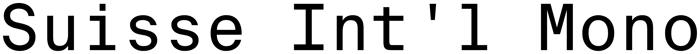 Suisse Int'l Mono font preview