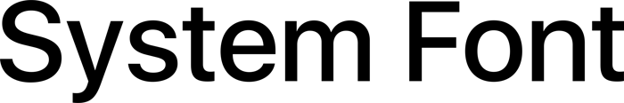 System Font font preview