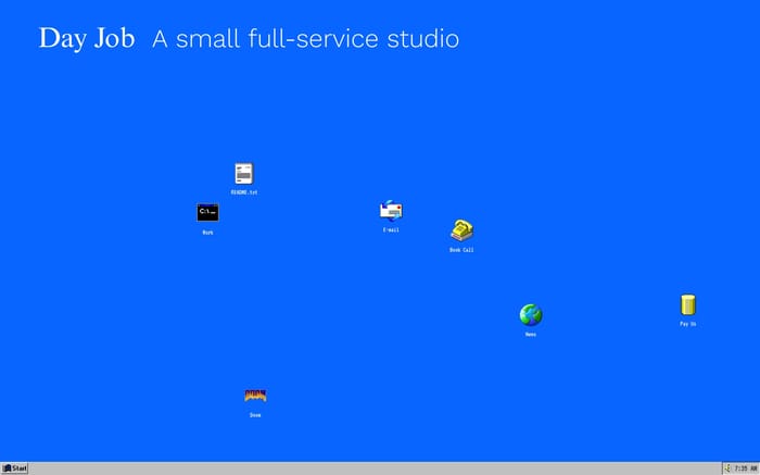 Day Job website preview