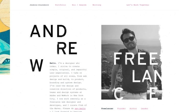 Andrew Couldwell website preview