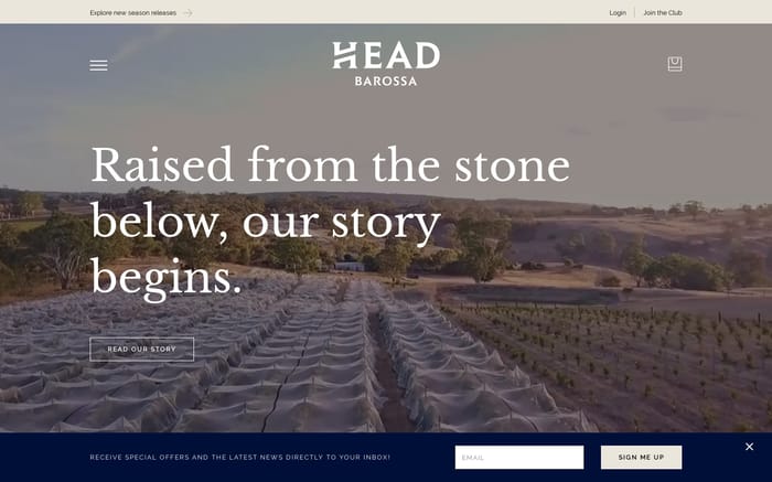 Head Wines website preview