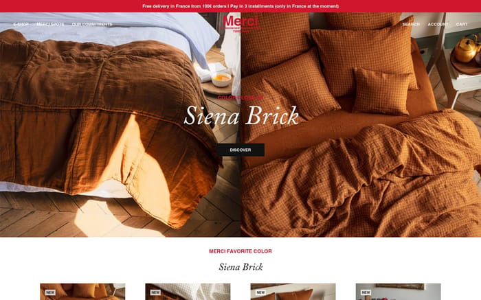 Merci website preview
