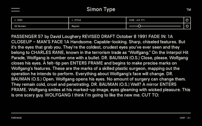 Simon Type website preview