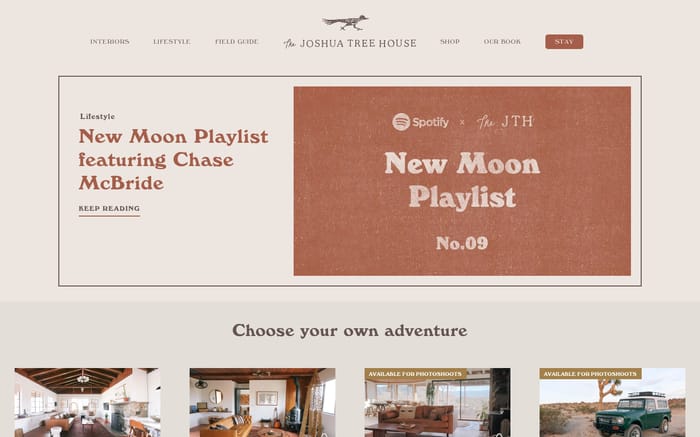 The Joshua Tree House website preview