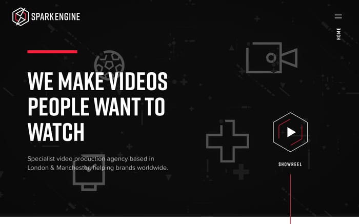Video Production Company in London | Spark Engine website preview