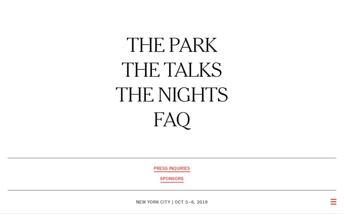 New york times food festival website preview