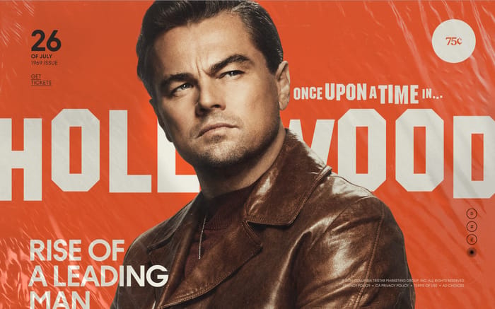 Once Upon a Time In Hollywood website preview