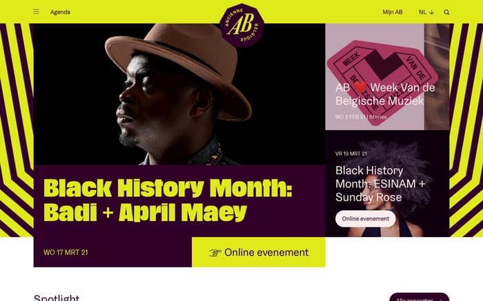 Ancienne Belgique website preview