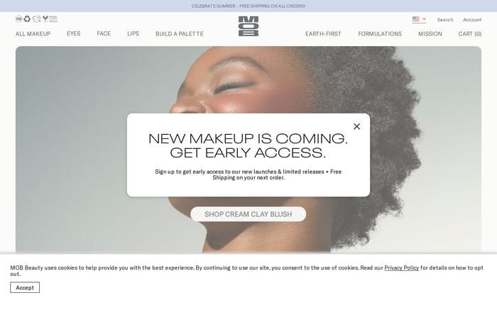 MOB Beauty website preview