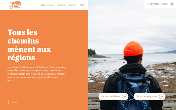 Place aux jeunes en région website preview